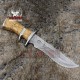 Damascus Knife, Hand Made, Damascus Steel Blade Knife, Bowie Knife, Exotic Handle, Full Tang 14.5"