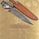 Handmade Damascus Steel Bowie Knife, Hand Forged Knife, Fixed Blade Knife, Anniversary Gift, Wedding Gift,  Groomsmen knife, Hunting Knife