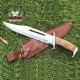 Bowie Knife | Handmade Rambo 3 D2 Steel Hunting Knife, Survival Knife, Tactical Knife | Leather Sheath