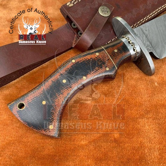 Custom Handmade Damascus Steel Bowie Hunting Knife, Hand Forged knife, Fixed Blade Knife, Anniversary Gift