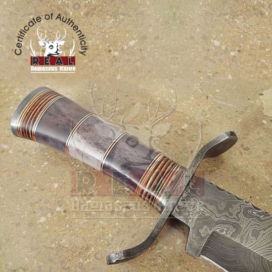 Custom Handmade Damascus Steel Bowie Hunting Knife For Sale Gift Knife