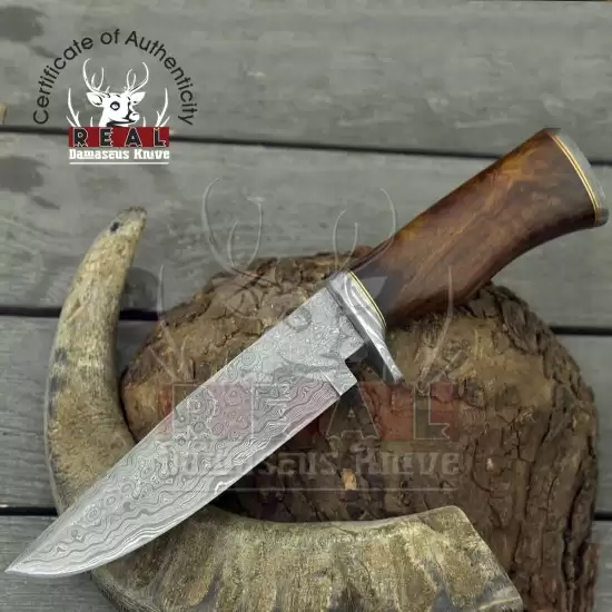 Gut hook knife made of Damascus steel - WKN Hunting Gears