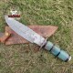 Custom Handmade Damascus Bowie Knife | Damascus Steel Blade Knife