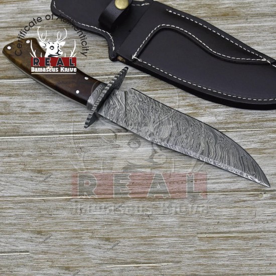 Hand Forged Damascus Hunting Knife CLASSIC BOWIE KNIFE Fixed blade Hunting Knife