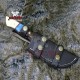 10" Handmade Damascus Steel Blade Knife GUT Hook Knife Hunting Fishing Knife