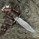 Custom-Made Damascus Stainless Steel Hunting Knife Classic Bowie Knife