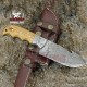 Gut Hook Long 10 Inches Damascus Knife | Custom Handmade Hunting Knives
