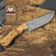 Damascus Steel Blade Knife 9 Inch, Custom Hunting Knife USA, Skinning, Skinner Knife