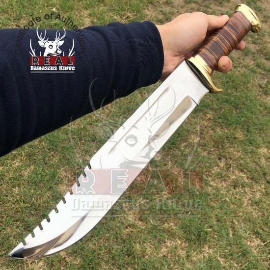 Damascus Steel Blade Knife, 9" Inch, Hunting knife, Skinner Knife