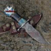 Handmade Damascus Stainless Steel Hunting Knife Multi Color Bowie Hunting Knife