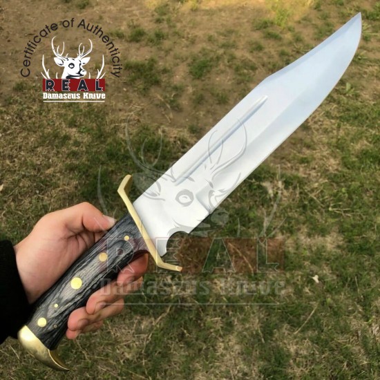 Custom Handmade D2 Damascus Steel Blade Knife Bowie Knife | Hunting Knife