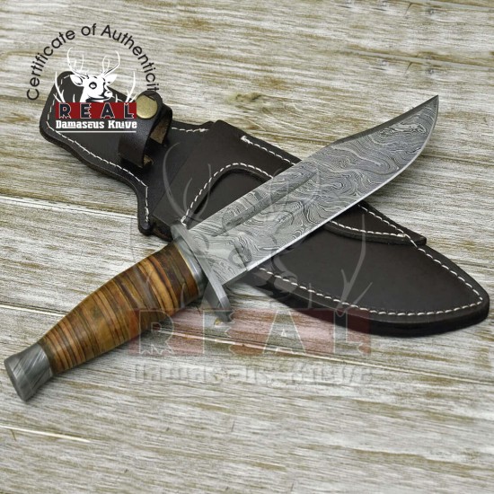 Custom Handmade Bowie Knife | 12.0 inch Knife | Damascus Hunting Knife