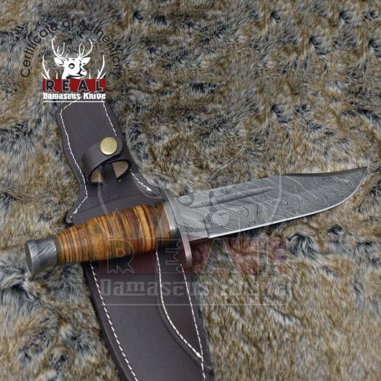 Custom Handmade Bowie Knife | 12.0 inch Knife | Damascus Hunting Knife