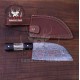 Handmade Damascus Cleaver with Walnut Wood and Staghorn - Serbian, Hunting, Meat Cleaver