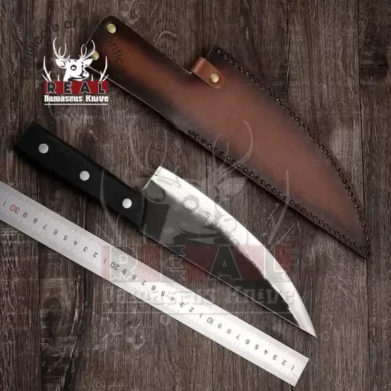 Forging Serbian Chef Knife with Leather Sheath