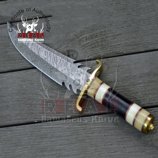 Personalised, Engraved, Damascus Bowie Knife, Damascus Steel Knife