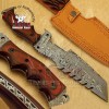 Custom-Made Damascus Steel Blade Knife 12.00 Inches Tracker Knife