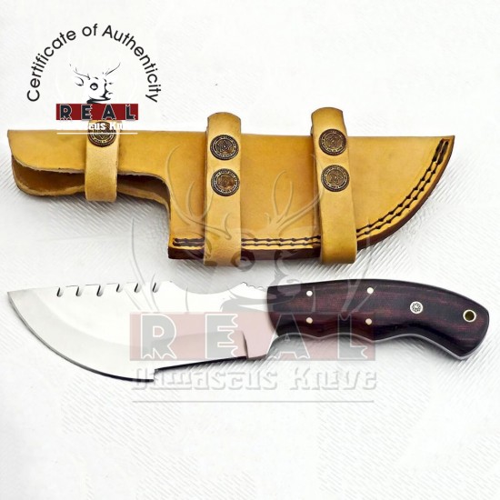 D-2 Damascus Steel Pocket knife Handmade Tracker Knife Beautiful Black Micarta Handle