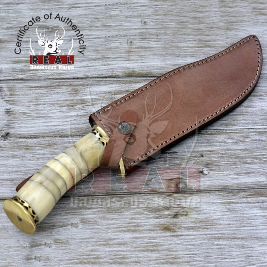 Damascus Steel Knife, Tactical Bowie Knife Hunting Knife 14 inches Trailing Point Knife