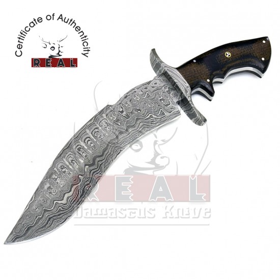 Custom Handmade Bowie Knife Damascus Steel Blade Knife Tactical Knife