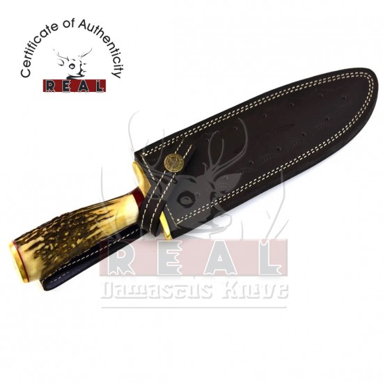 Damascus Hunting Knife  | Hunting Bowie Knife For Sale | Gift for Him