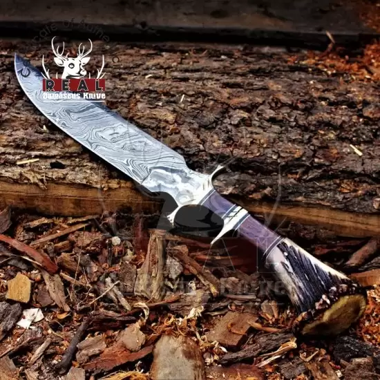 Damascus Steel Knife Handmade Hunting Knife, Viking Knife Se