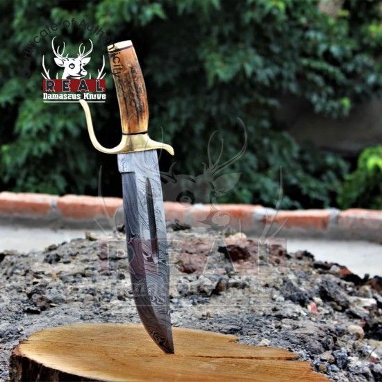 Damascus Bowie Knife, Spartan Knife, Damascus Bowie, Damascus Steel Blade Knife