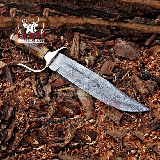 Damascus Bowie Knife, Spartan Knife, Damascus Bowie, Damascus Steel Blade Knife