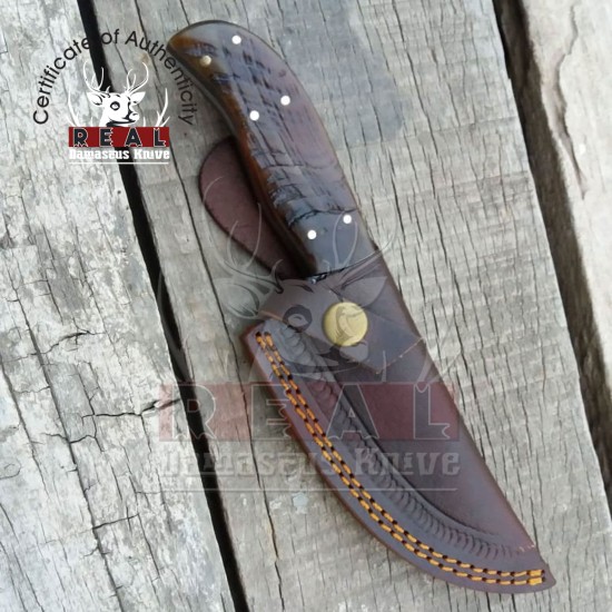 Handmade Skinner Stainless Steel Hunting Knife Sheep Horn Handle | Hunting Knife For Sale