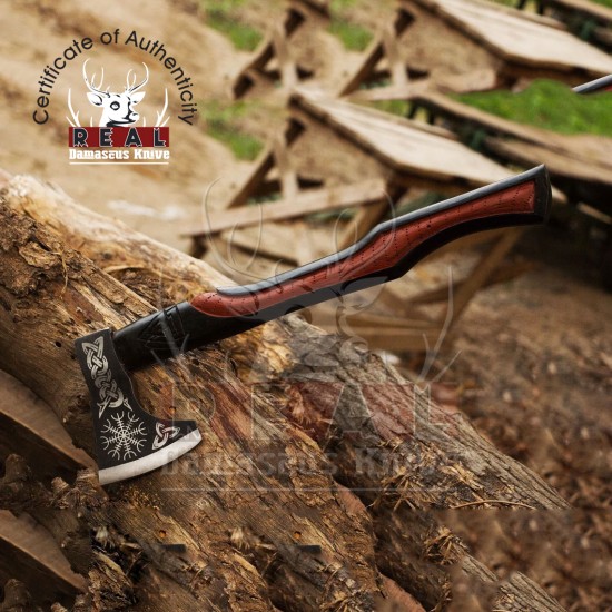Hand Forged Tomahawk Hatchet, Axe Hand Forged Axe Amazing Hand Engraved Handle Gift, Stunning Axe, Leather Wrap Handle, Odin Axe, Ragnar
