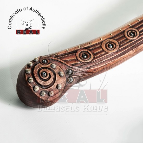 Viking Axe Ornately Silver Konung Drakkar Axe | Gemstone Decorated Axe