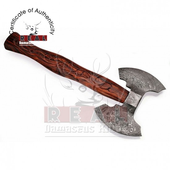 Handmade Carbon Steel Medieval Warrior Double Headed Battle Labrys Axe Wood Handle Leather Sheath Free Personalized Birthday Gift For Him