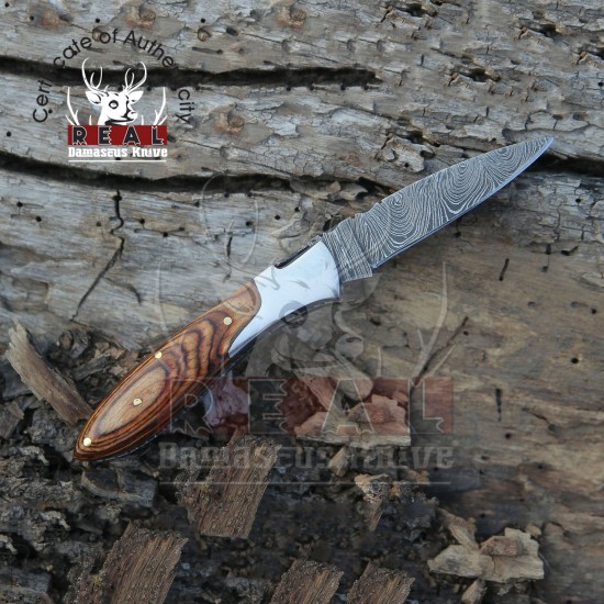 Handmade Damascus Folding Pocket Knife Stainless Steel Folding Knife