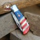 Handmade American Flag Pocket Knife | Stainless Steel Folding Knife | Red Blue Knife