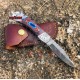 Handmade Damascus Steel Pocket Folding Knife | Multi Color Dollar Sheet Knife