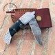 Buy Damascus Pocket Knife Back Lock Knife Handmade Folding Knife Hunting Camping Knife