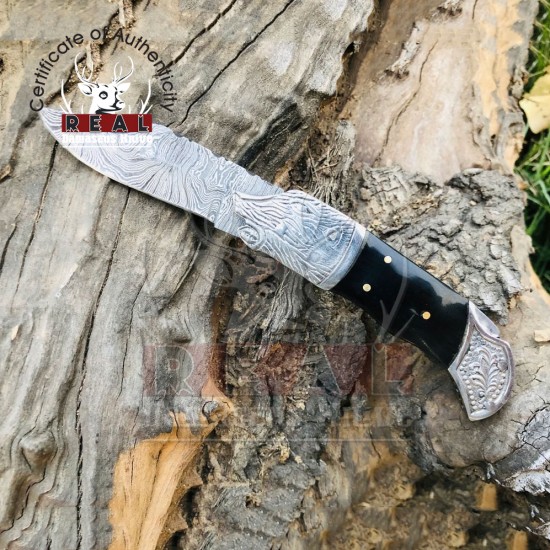 Buy Damascus Pocket Knife Back Lock Knife Handmade Folding Knife Hunting Camping Knife