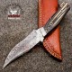 Custom Made Damascus Skinner knife Skinner Knife With Beautiful Handle & Leather Sheath