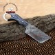 Custom Made Damascus Skinner Knife With Beautiful Handle & Leather Sheath