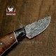 Fixed Blade Skinning Knife With Beautiful Handle & Leather Sheath