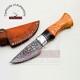 Custom Made Fixed Blade Skinning Knife With Beautiful Leather Sheath