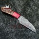 Custom Made Fixed Blade Skinning Knife Hunting Skinner Knife With Beautiful Handle & Leather Sheath