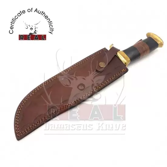 Custom Made D2 Steel Bowie Knife With Leather Sheath