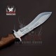 Handmade D2 Custom Steel Hunting Bowie Knife Fixed Blade With Leather Sheath Handle