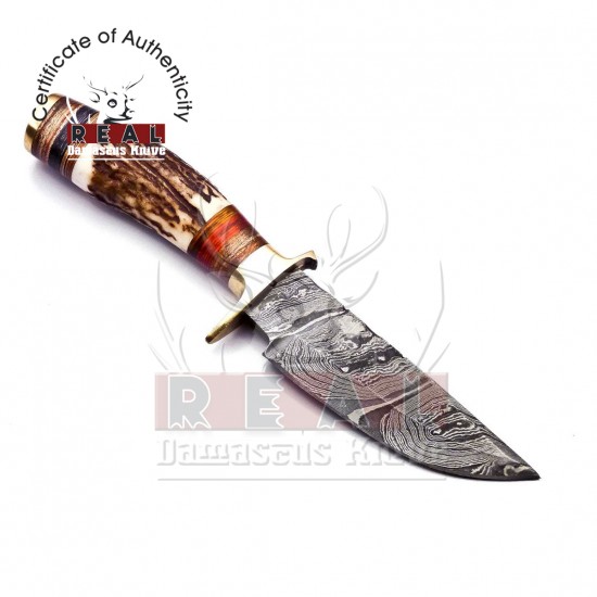 Carbon Steel Hunting Knife | Fixed Blade Deer Antler Knife