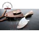 Custom Made Mini Neck Pocket Knife With Leather Sheath Deer Horn Handle