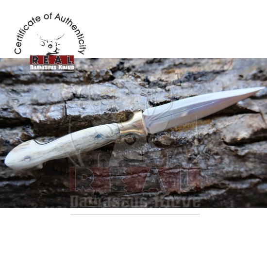 Dagger mini utility knife Deer Horn Handle With Leather Sheath For Sale