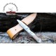 Custom Made Mini Pocket Belt Knife With Leather Sheath (deer Horn Handle)