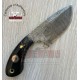Mini knife with sheath Cow Horn Handle - 150 Layers - Blacksmith Made - Camping Knife