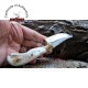 Custom Hunting mini knife With Leather Sheath (deer Horn Handle)